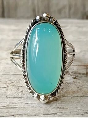 Turquoise Oval  Statement Ring - Blue